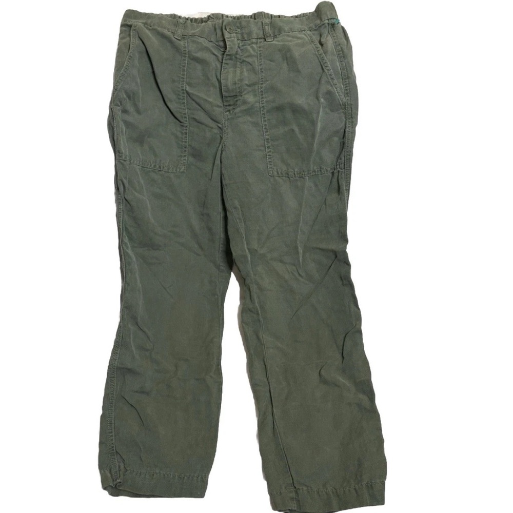 J Crew Womens Linen and Cotton Pull On Pants Size M Drawstring Pockets, size 8
